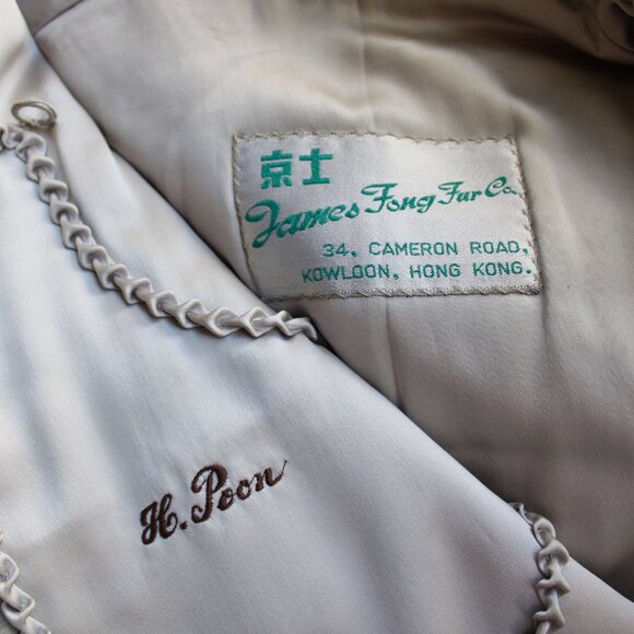 James Fong Fur Co.Vintage gray Mink fur stole wrap cape coat Jacket shawl - Picture 10 of 10